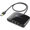 Cable Matters Switch da USB 3.1 a 4 porte Gigabit Ethernet (adattatore da USB a Gigabit Ethernet) nero