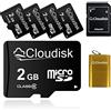 Cloudisk 5 Pack 2 GB Micro SD Card con adattatore MicroSD Lettore di schede di memoria Vendita in serie (5Pack 2GB)