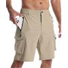 Danfiki Pantaloncini Corti Lavoro Uomo Pantaloncini Bermuda Cargo Corto Asciugatura Rapida Trekking Sportivi Estivi con Cerniera Tasche