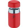 DRINKPOD Pioneer, thermos ermetico per cibo, borraccia a forma di capsula, Acciaio inossidabile, Red, 400 ml