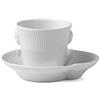 Royal Copenhagen White Elements - Piattino superiore e piattino, 10 cl