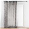 Douceur d'Intérieur Pandore Tenda con Occhielli, 140 x 240 cm, Nero, Velo Sabbiato Stampato