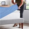 IlGruppone Il Gruppone Passione Casa Lenzuolo sotto 100% Cotone per Materassi Alti Fino 30 Cm Avvolgente Lenzuola con Angoli Elastici Singolo Matrimoniale Copri Topper Salvamaterasso - Azzurro - Matrimoniale