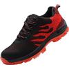 PHMNZIP Antifortunistiche Scarpe Uomo Donna Estive Anti Infortuni Leggere da Cantiere Lavoro Comode con Punta in Acciaio Traspiranti Sicurezza Grigio 42