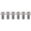 Yaruijia - Bullone in titanio M8 x 15 20 25 30 35 40 45 50 55 60 65 mm con flangia piccola a testa esagonale per parti moto Pich 1,25 mm, confezione da 6 (M8 x 15 mm, titanio)