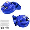 CGEAMDY Corno di Lumaca 300DB, 2 Pezzi 12V Super Rumoroso Clacson per Auto, Clacson Ad Aria Compressa Impermeabile, Corno a Lumaca Elettrico Air Horn per Auto Camion Moto Barca Motociclo (Blu)