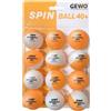 GEWO SPINBALLS Palline da ping pong 40+ in plastica con cuciture - Palline rotonde per l'allenamento - 12 palline da ping pong di alta qualità bicolore per allenamento - diametro 40 mm
