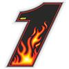 4R Quattroerre.it 13151 Numero Racing 1 Fiamme, Medio 100 x 130 mm