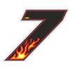 4R Quattroerre.it 13157 Numero Racing 7 Fiamme, Medio 100 x 130 mm