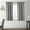 GIRASOLE HOME® Coppia Tende Semi Oscuranti Antifiamma Ideali per Cucina Ristorante Albergo Fantasia a Tratteggi Tessuto Ignifugo Certificato Tenda Isolante 2 Pannelli (70x145cm, Grigio)