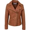 House Of Leather Giacca da motociclista da donna in vera pelle stile Lola, Marrone chiaro, 12