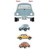 BRISA VW Collection - Magneti per Frigorifero-Ufficio-Lavagna Volkswagen con Motivi Maggiolino/Beetle (Set da 3/Final/Colorato)