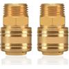 sukudon 2pc connettore interno giunto aria compressa 1/2 filetto esterno ottone maschio 1/2 pollice connettore giunto connettore tubo flessibile connettore valvola connettore filettato