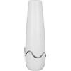 GILDE Vaso decorativo per erba della pampa - Vaso conico in ceramica - decorazione soggiorno regalo per donne compleanno festa della mamma - Colore: argento bianco opaco altezza 49 cm