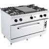 Giavazzi Cucina a Gas con Piastra Centrale e Forno a Gas da 10 Kw ECO LINE - Kusina by Giavazzi - G7K212G-KD - Serie 700 - 4 Fuochi - Pot. 42 kW - Dim. 120x73x90 cm