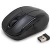 Waytex 65417 Mouse Wireless 2,4 GHz con Mini Ricevitore USB, Risoluzione Sensore Fino a 1600 DPI, Ambidestro, Compatibile con PC e Laptop - Nero
