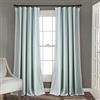 Lush Decor Rosalie - Tende per finestre in stile rustico per soggiorno, sala da pranzo e camera da letto (coppia), 137 x 213 cm (larghezza x lunghezza), blu
