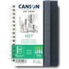 Canson Book con carta 1557, 120 g/m grana leggera, 50 fogli, A5, spiralato lato lungo