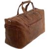LEABAGS Borsone da viaggio uomo e donna | Borsa da viaggio premium in vera pelle | Borsa sportiva da 55L | Borsa da palestra | Borsa da allenamento | Borsa per aereo | Grande | Naturale marrone scuro