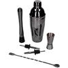 Whiskey Rocks Set shaker da 6 el Cobbler da 750 ml, nero lucido