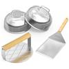 Onlyfire Kit Smash Burger, Coperture per Hamburger da 2 x 16 cm, Pressa per Hamburger Rotonda e Spatola da Grill Grande, Accessori per Barbecue per Piastra, Teppanyaki e Campeggio