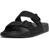 Fitflop Iqushion-Fibbia a Due Barre, Sandali Bassi Donna, Tutto Nero, 40 EU