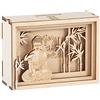 Rayher 62921505 Box regalo legno 3D Enjoy, FSCMixCredi, naturale, 11,5x8,5x5cm, kit 11pz, box 1set