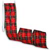 Präsent Glasgow Nastro Taft Motivo Scozzese, 40 mm-25 m, Rosso-Verde