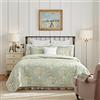 Laura Ashley Home Set di copripiumino per letto queen size, in cotone, reversibile, con federa abbinata, decorazione per camera da letto, ideale per tutte le stagioni (verde Brompton, queen size)