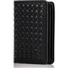 Matador Marca Porta Carte di Credito Uomo Pelle #PORTO con Elegante Scatola Regalo, Lusso Portafogli con Protezione RFID, Porta Tessere con Molti Scomparti per Carte in Intrecciato Nero