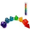BESCON DICE Bescon Unicorns Rainbow Sparkled Polyedral D&D Dice Set di 7 dadi da gioco di ruolo colorati RPG, 7 pezzi