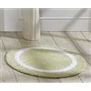 Better Trends Hotel Collection is Super Absorbent Reversible Double Sided Thick Bath Mat rug Machine Washable 100% Cotone, Motivo Pista da Corsa, Salvia e Bianco, 76 cm (Round)