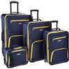 Rockland, Set di valigie Journey, morbide, verticali, Navy, 4-Piece Set (14/19/24/28)