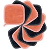 Polyte - panno premium per rimuovere il trucco/pulizia viso - in microfibra di pile - privo di agenti chimici ed ipoallergenico 10 pezzi (15 x 15 cm, Rosa/Grigio)