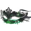 Hoshin Maschera Carnevale Donna, Maschera Veneziana Adulti Ideale Mezzo Viso per Venezia e Il Fantasma dell'Opera (Nero e Verde)