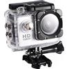 Annadue Action Camera, 12MP 1080P Fotocamera Sportiva Subacquea Impermeabile con Schermo HD da 2,0 Pollici, Videocamera Sportiva Mini DV con Kit di Accessori di Montaggio (argento)