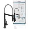 SCHÜTTE Miami 79146 - Rubinetto da cucina a 360°, miscelatore monocomando con doccetta magnetica estraibile, miscelatore per lavello da cucina, colore: nero