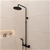 AURLANE Colonna doccia meccanica finitura nero opaco - 133x28x52 cm - MOLLY BLACK