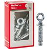 Fischer Tasselli Acciaio TA M8 con Occhiolo, Diametro 12 mm, per Cemento Armato, Calcestruzzo e Murature Piene, 71255