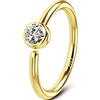 OUFER 20G Piercing Naso 9ct Oro Anello Nostril Orecchino Naso Brillantino Anelli Hoop Piercing Gioielli Donna 0.8mm CZ Nose Ring Earring Jewelry Donna