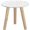 Spetebo Tavolino, 30 x 30 cm - bianco / naturale con decorazione - Tavolo in legno, da salotto, da divano, sgabello per fiori