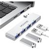 MOGOOD Hub dati ultra sottile USB 3.0 - Espansore multi porta per laptop, PC, Mac, stampanti, unità flash, hard disk mobili