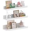EXYGLO Mensola da Muro, Mensola Galleggiante Bianca, Salvaspazio per Camera da letto, Soggiorno, Bagno e Cucina, 40cm Set di 3