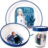 Zawadi Global Frozen - Set da tavola per bambini, 3 pezzi, riutilizzabile, bicolore, con piatto, ciotola e bicchiere, senza BPA