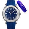 SKMEI Orologio da uomo in silicone, facile da leggere, impermeabile, sportivo, casual, alla moda, analogico, al quarzo, luminoso, regalo per padri, nero, G9286 Blu, Tendenza