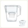 LITTLE BALANCE 8592 Caraffa filtro trasparente + 3 cartucce filtranti, riduce microplastiche, cloro, calcare e altre impurità, 2,5 l, flusso ultra veloce, plastica senza BPA, bianco