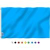 Anley Fly Breeze 3x5 Piede Solido Bandiera Blu Chiaro - Colore vivido e Resistente allo sbiadimento UV - Intestazione in Tela e Doppia Cucitura - Bandiere Blu Chiaro in Poliestere