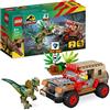 LEGO Jurassic Park L'Agguato del Dilofosauro, Set con Dinosauro Giocattolo per Bambini e Bambine dai 6 Anni in su, con Minifigure e Jeep, Collezione 30° Anniversario 76958