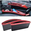 CGEAMDY 2 Pezzi Organizer Per Seggiolino Auto, Sinistra e Destra Car Seat Gap Storage Organizer, Car Seat Gap Filler, Tasche a Fessura della Fessura del Sedile, Accessorio Contenitore(Rosso)