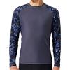 YOVVI Camicie da Bagno a Maniche Lunghe Uomo Camicie Rash Guard UPF 50+ Protezione dal Sole Maglietta a Rapida Asciugatura Allenamento Atletico Running Tops Camicie, Grigio 2XL